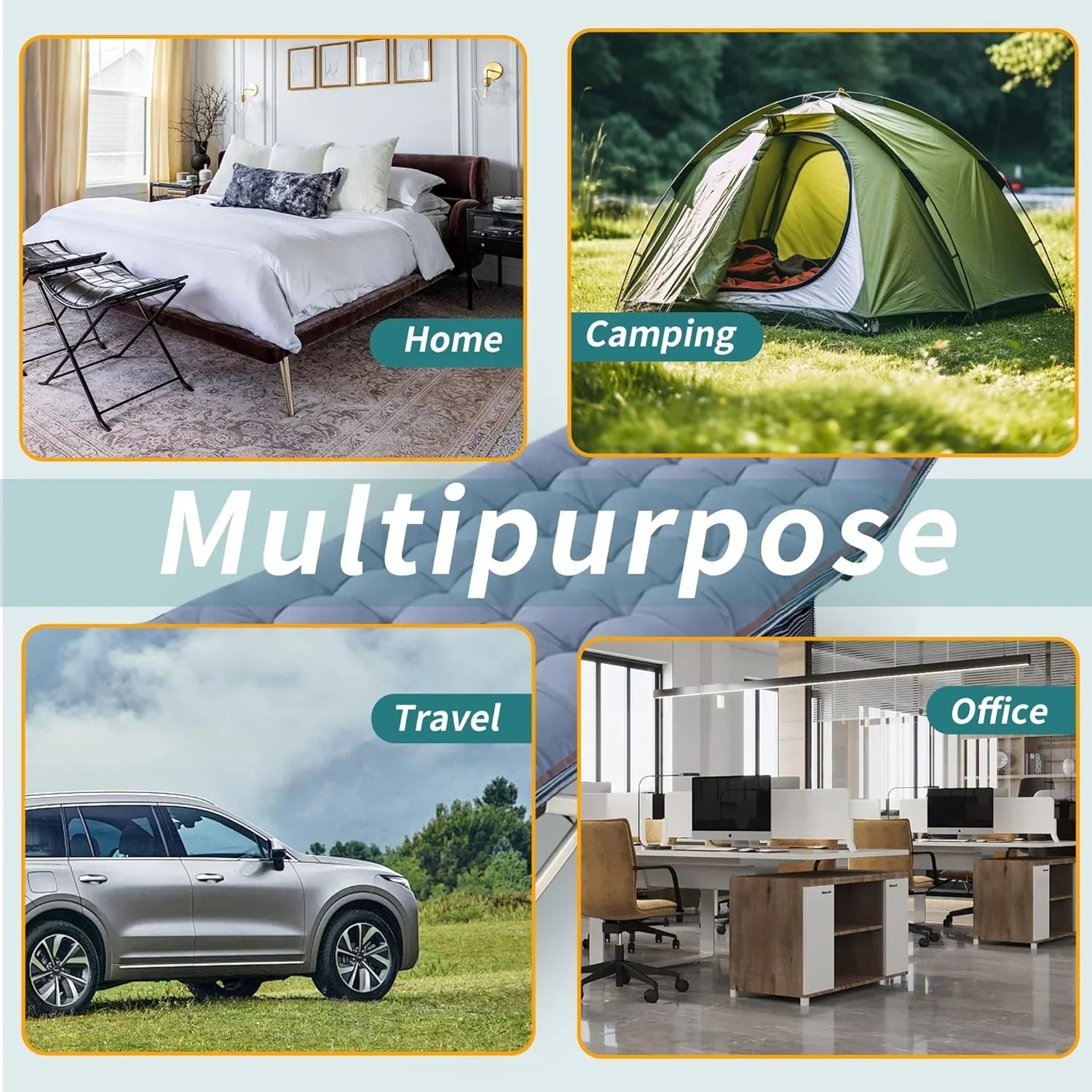 Lot de 2 lits de camp avec matelas, lit pliant confortable et robuste pour bébé