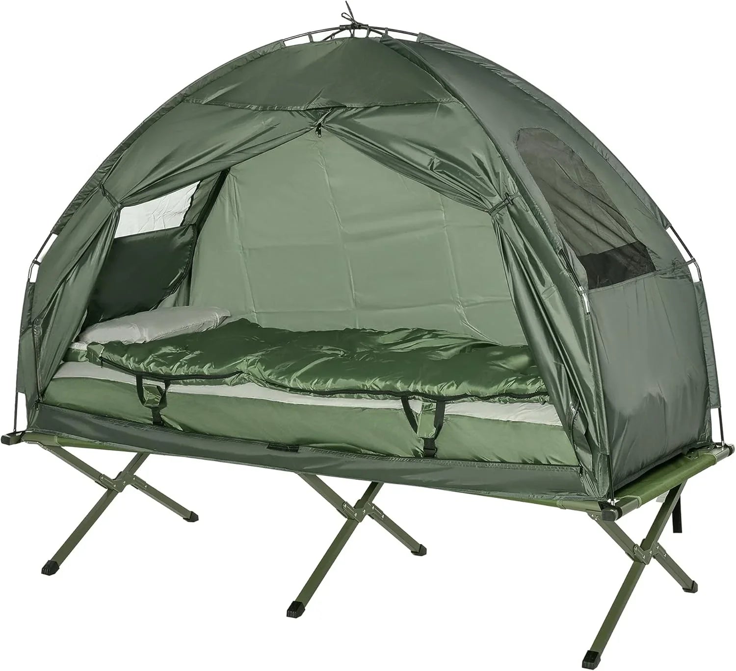 Lit de tente de camping, combo lit de tente pliable 4 en 1