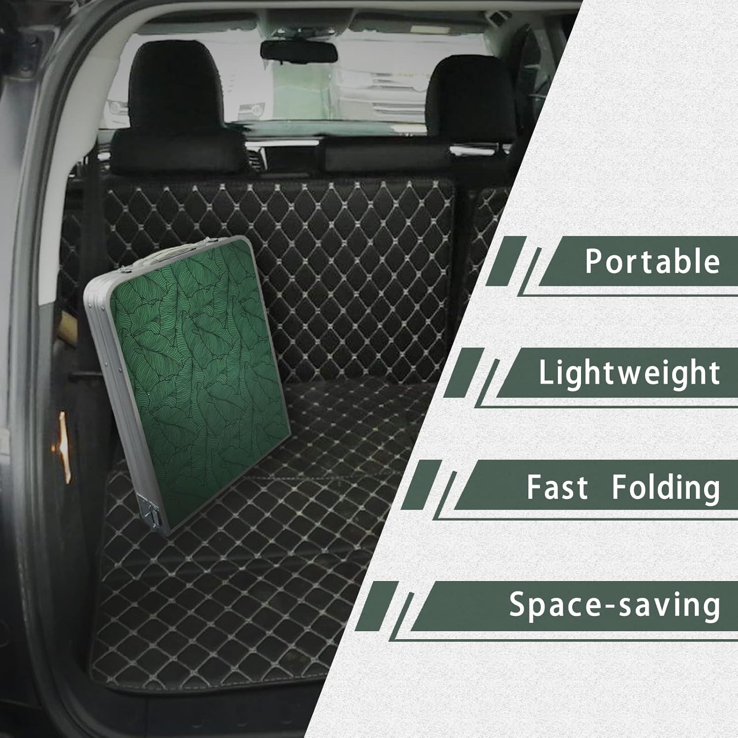 Table pliante d'extérieur en aluminium, légère, réglable en hauteur, avec rangement, pour barbecue, fête, camping