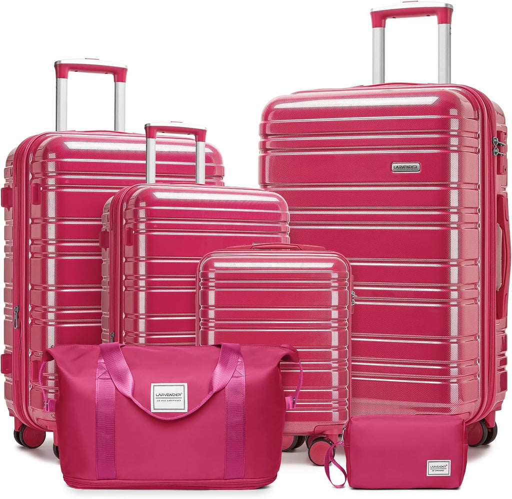 Ensemble de bagages 6 pièces, ensemble de valises rigides extensibles avec roulettes pivotantes, ensemble de bagages à roulettes légers
