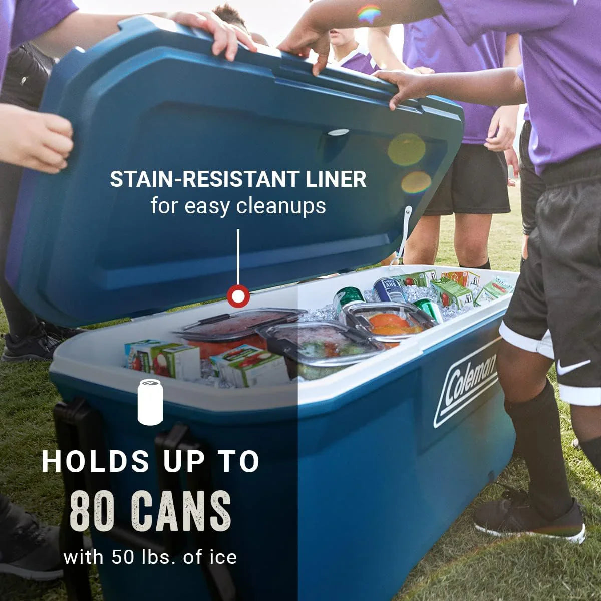 Glacière portable isotherme à roulettes Coleman, glacière rigide d'extérieur étanche, conserve la glace jusqu'à 5 jours, 100 litres