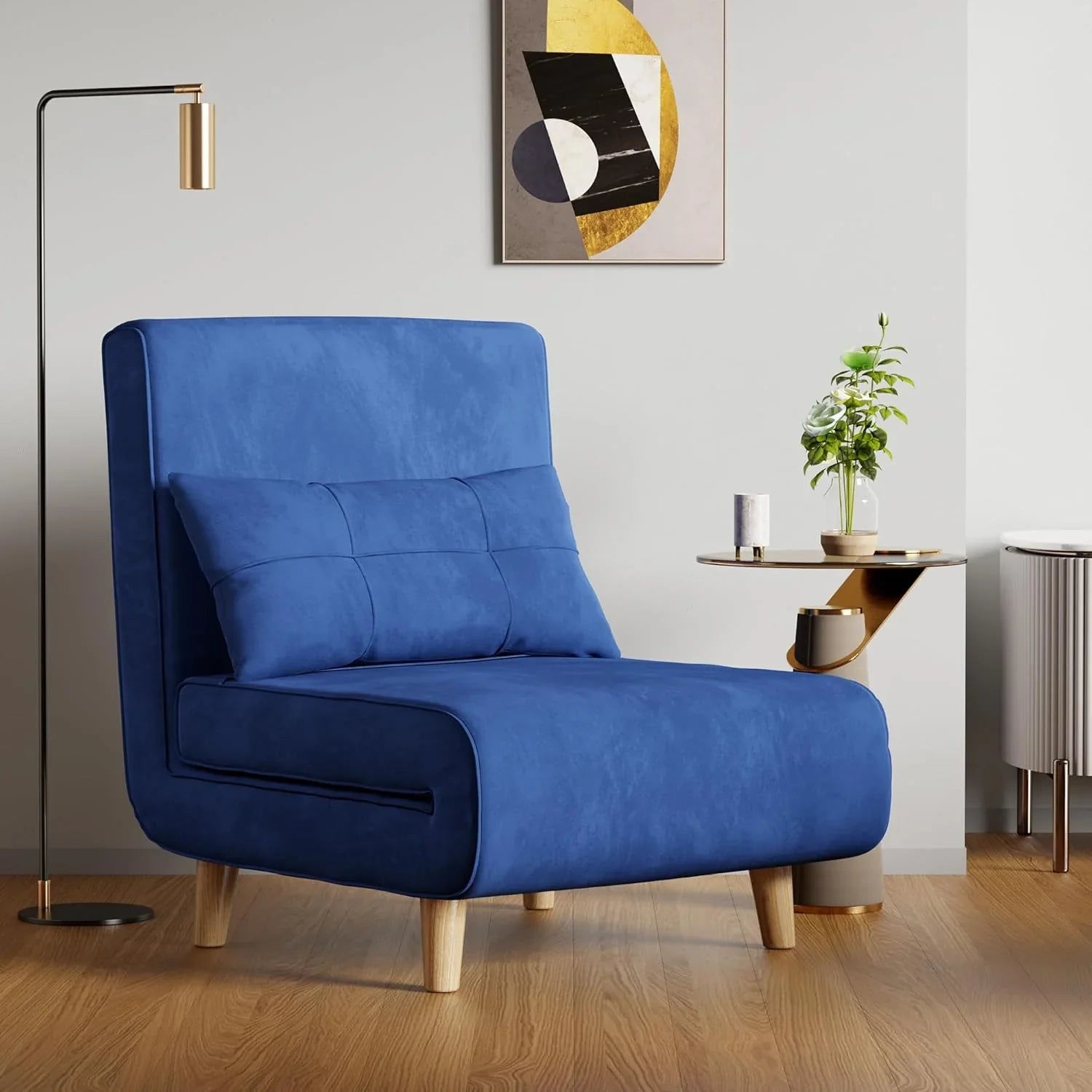 Fauteuil-lit 3 en 1, canapé-lit futon convertible avec dossier réglable