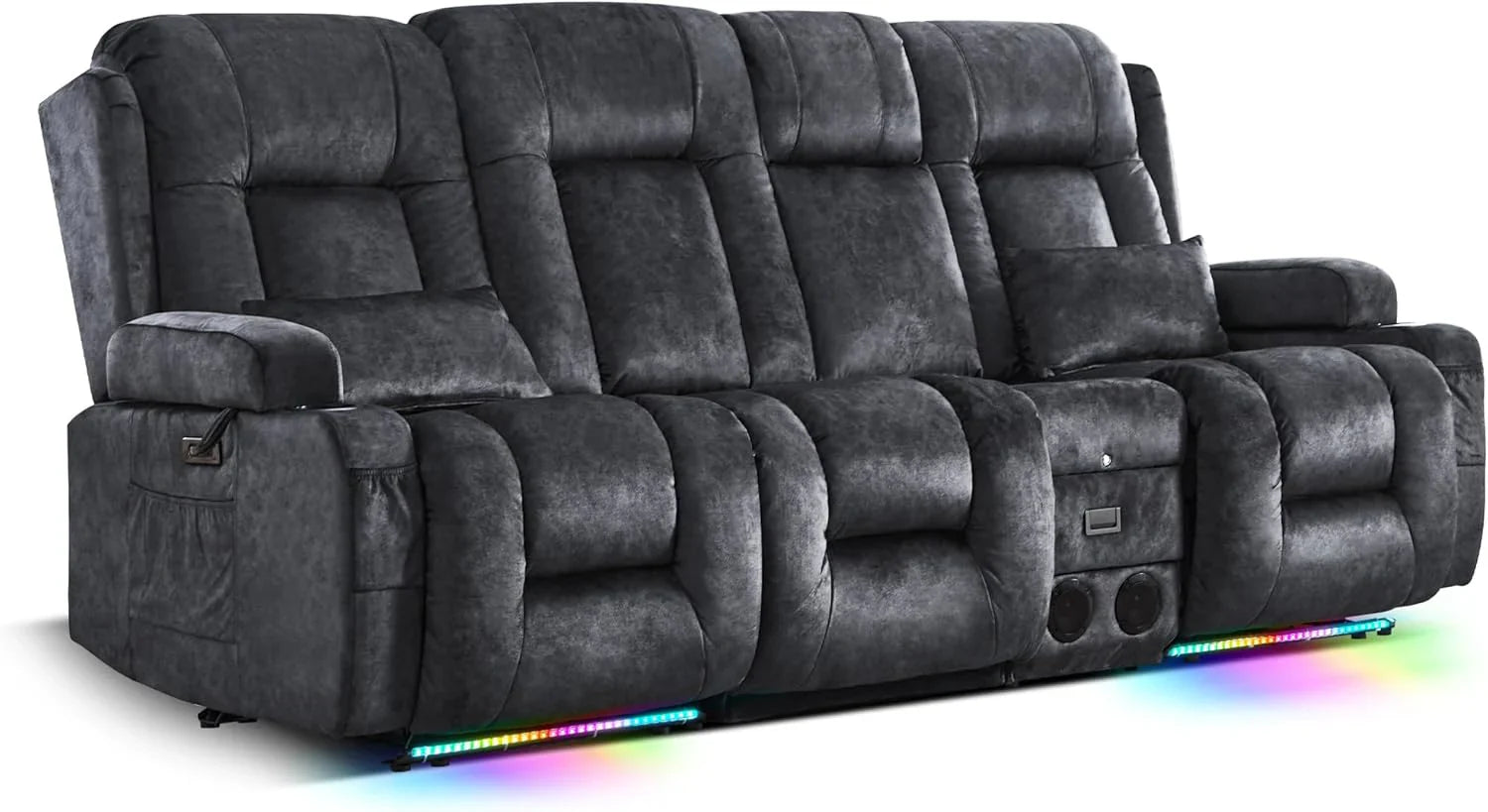 Canapé inclinable électrique TUNYI avec fonctions massage et chauffage, siège home cinéma avec console, canapé inclinable électrique pour camping-car