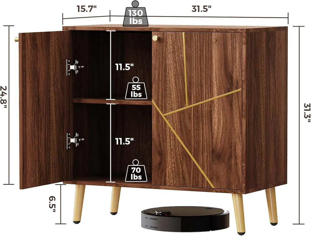 Meuble indépendant en bois noir pour salon, chambre, salle à manger et couloir