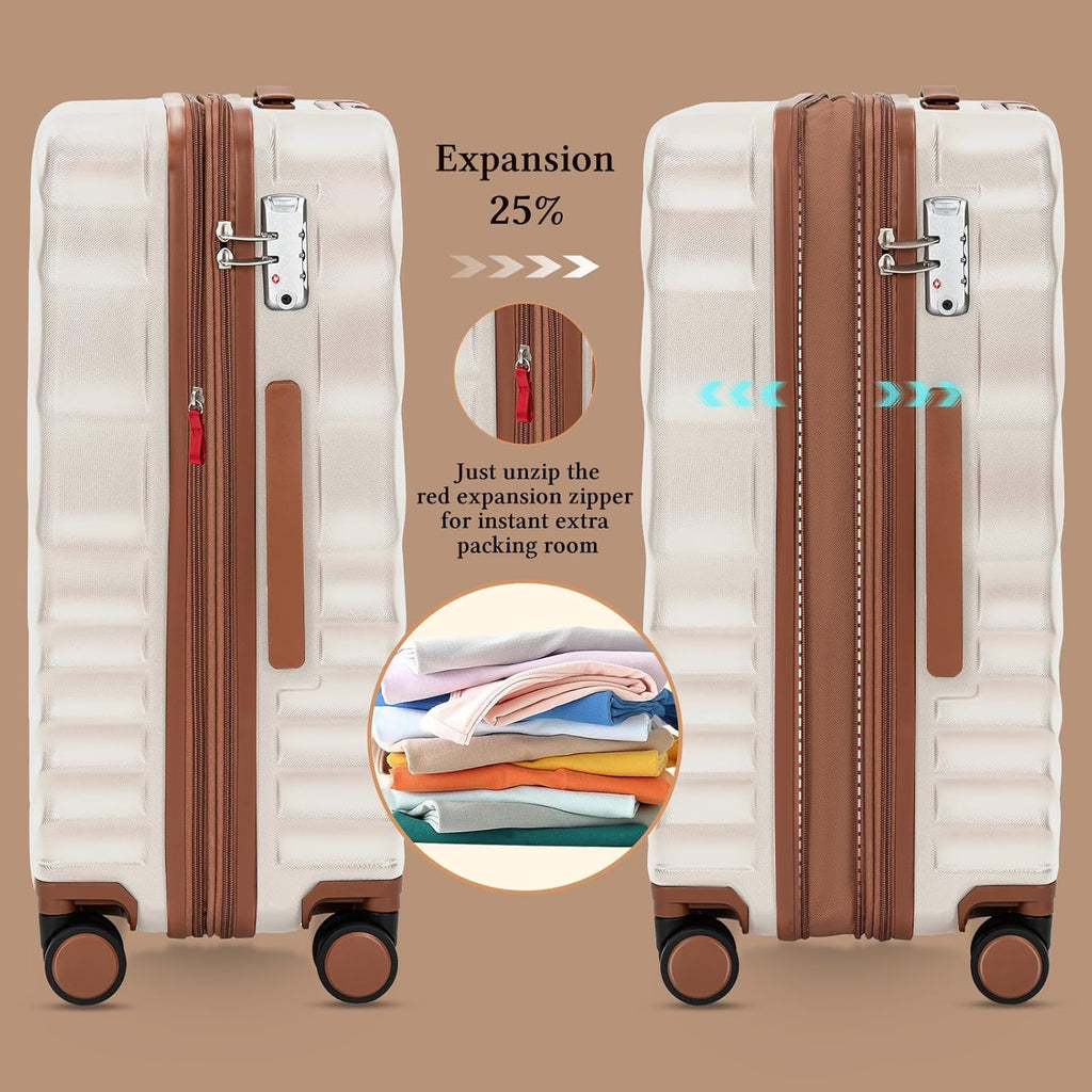 Ensemble de bagages 5 pièces valise extensible 22x14x9 certifié aviation ensemble de voyage étanche durable