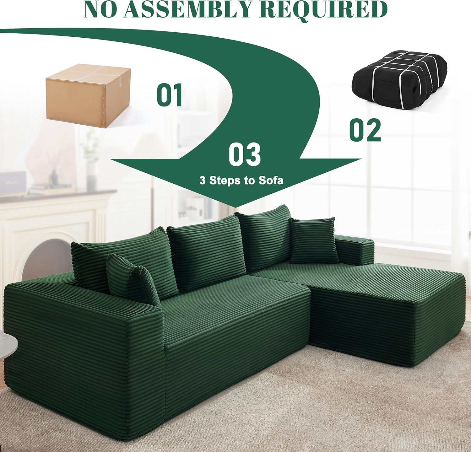 Canapé nuage de 110 pouces, canapé désossé dans le salon, canapé modulable avec sièges profonds