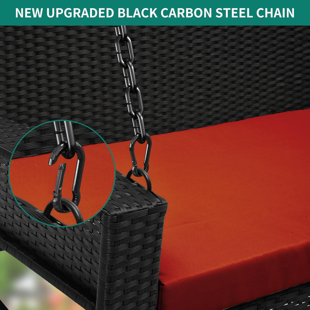 YITAHOME Balancelle suspendue pour porche, 3 places, banc d'extérieur en osier