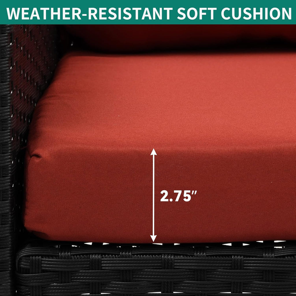 YITAHOME Balancelle suspendue pour porche, 3 places, banc d'extérieur en osier