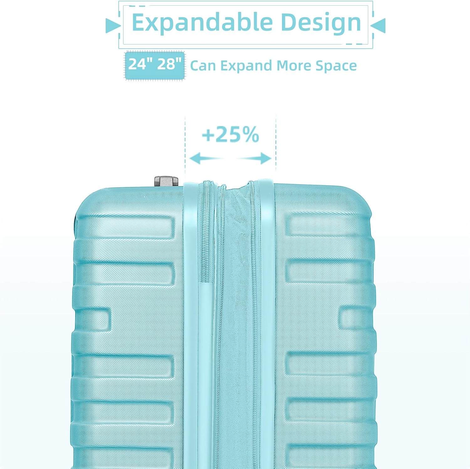Ensemble de bagages à main légers et extensibles à coque rigide de 6 pièces