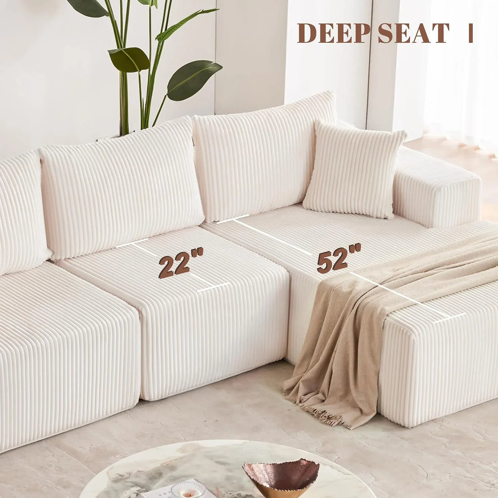 Canapé modulaire de 108 pouces, canapé modulaire Cloud, avec siège profond et fauteuil inclinable, canapé rembourré