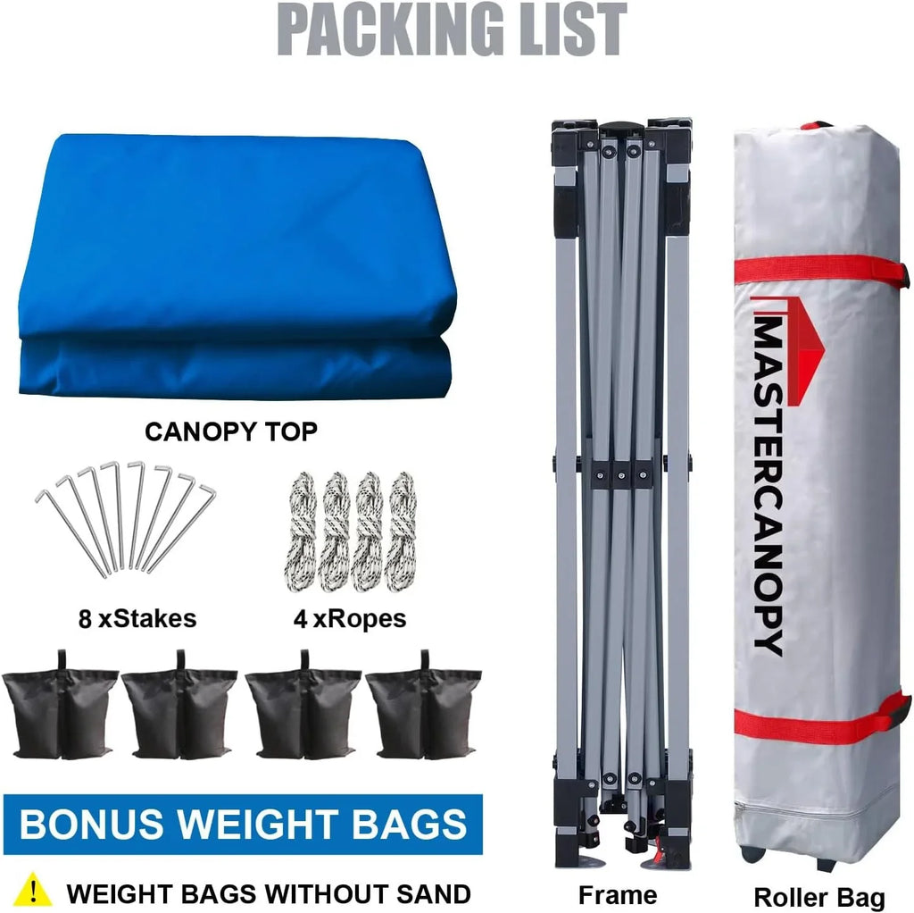 Tente pop-up robuste avec sac à roulettes (10 x 10, noir)