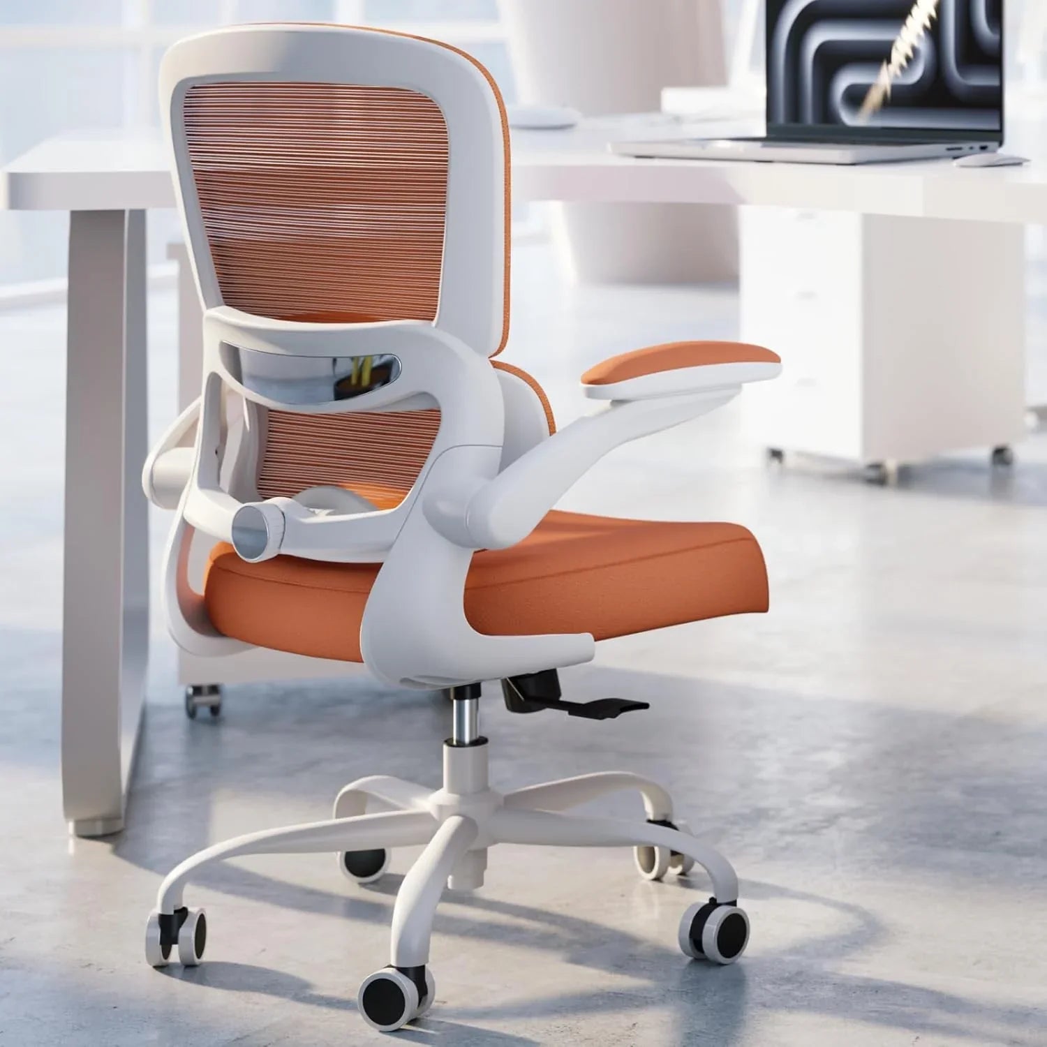 Chaise de bureau ergonomique TRALT, capacité de 150 kg, en maille, avec roulettes