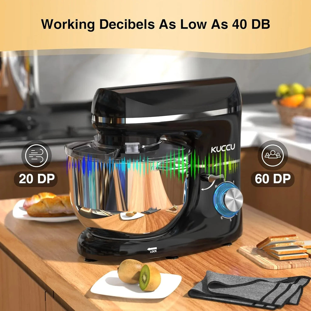 Batteur sur socle 6,5 pintes 660 W 6 vitesses à tête inclinable, batteur électrique de cuisine