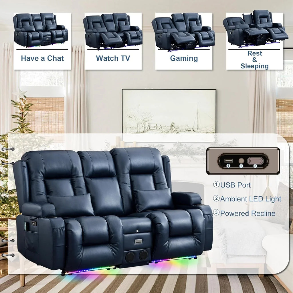 Canapé inclinable électrique TUNYI avec fonctions massage et chauffage, siège home cinéma avec console, canapé inclinable électrique pour camping-car