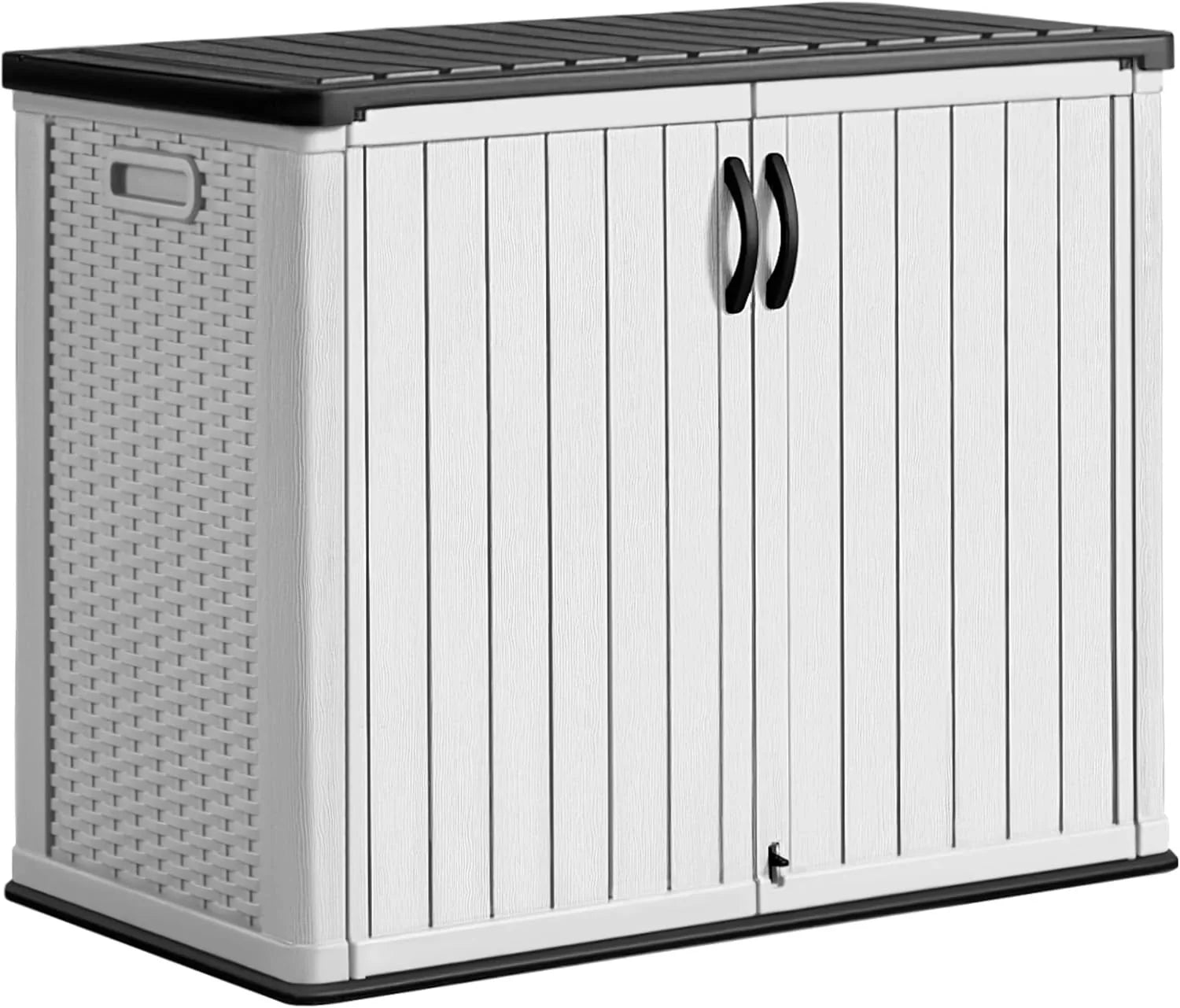 Abri de rangement horizontal extérieur Greesum 27 pieds cubes en résine grand coffre de rangement