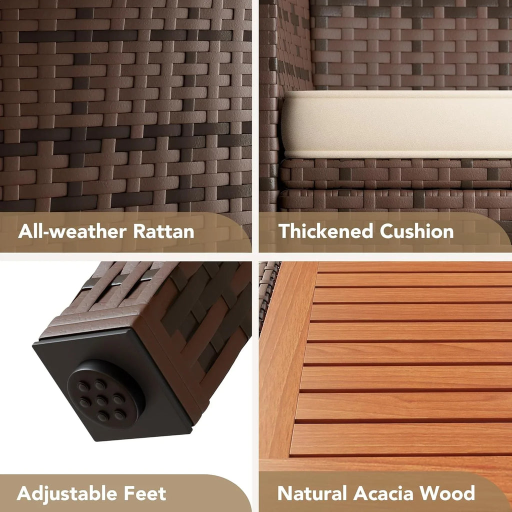 Ensemble de meubles de salle à manger Devoko 7 pièces, ensemble de salon de patio,