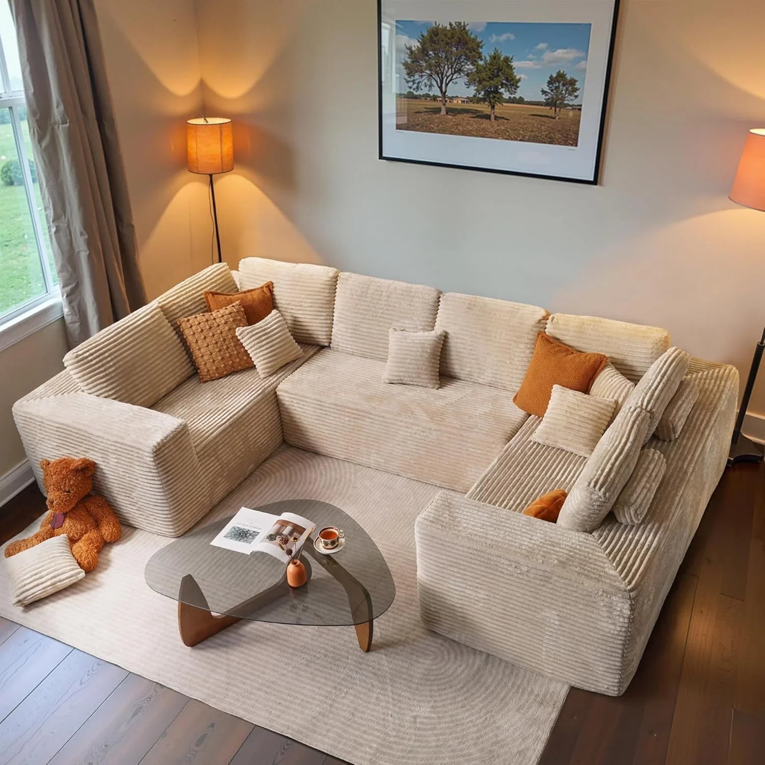 Canapé Ovios 104" Cloud Section Fauteuil en L, canapé modulaire moderne