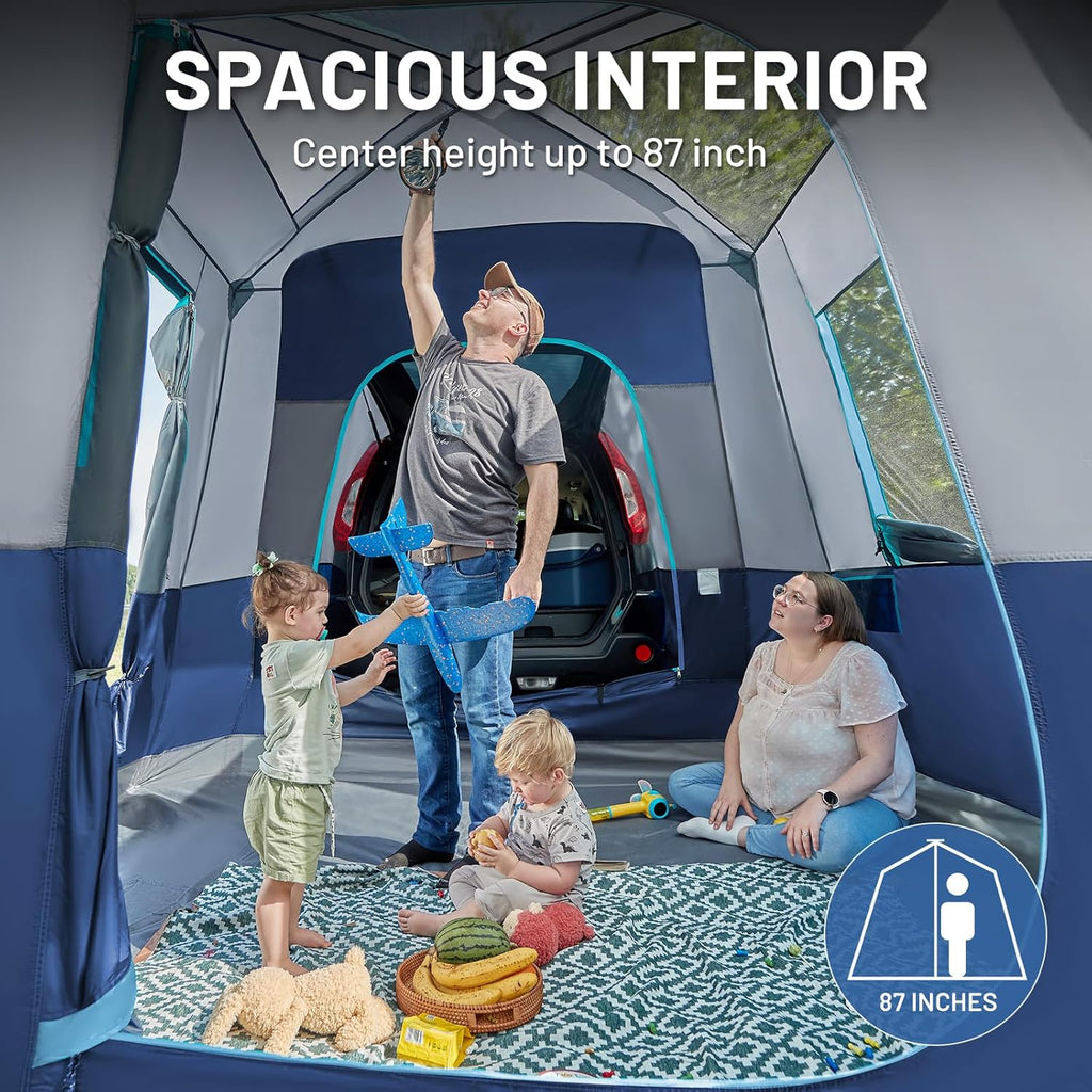 Tente SUV Timber Ridge 5 à 9 personnes avec porche et auvent pour camping familial