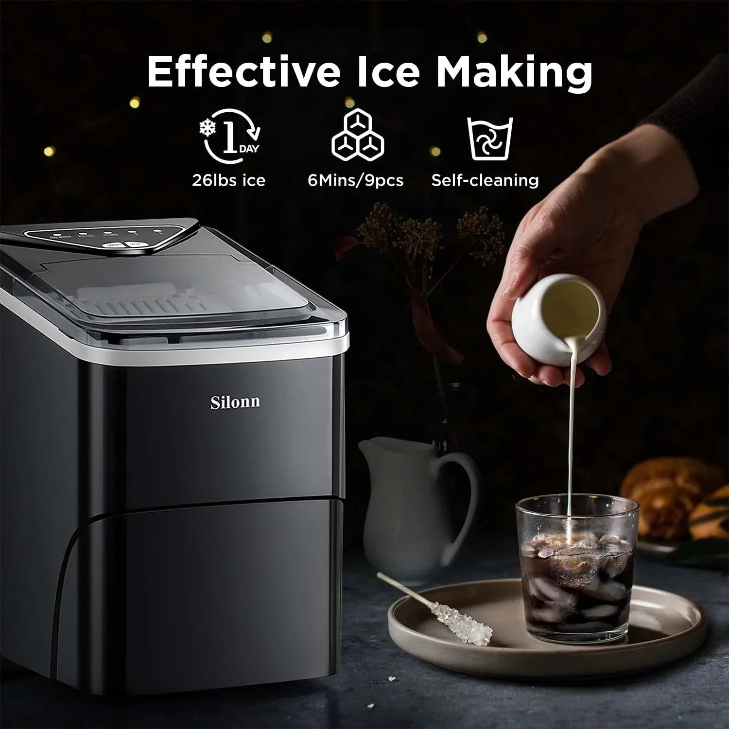 Machine à glace à mâcher Silonn avec fonction autonettoyante