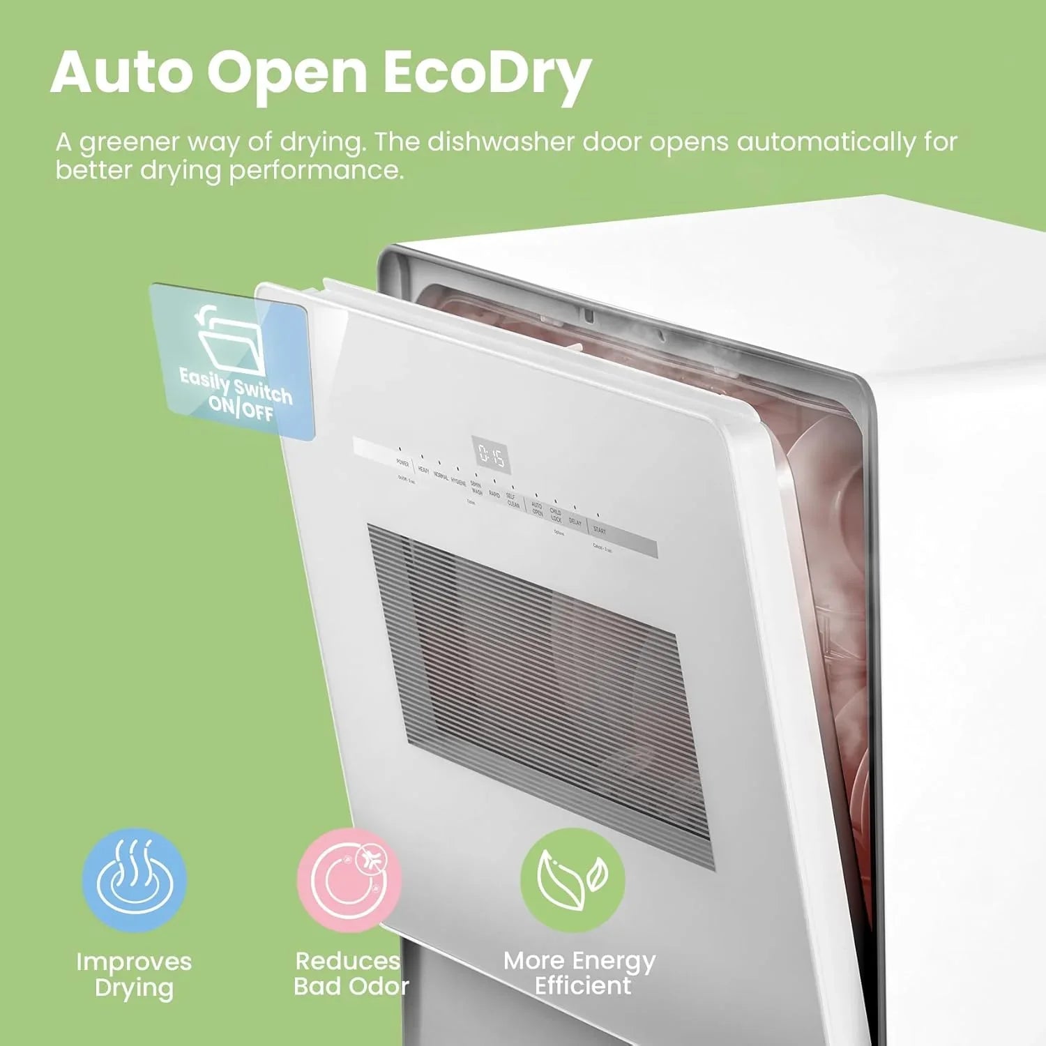 Lave-vaisselle portable de comptoir COMFEE avec réservoir d'eau intégré de 5 L