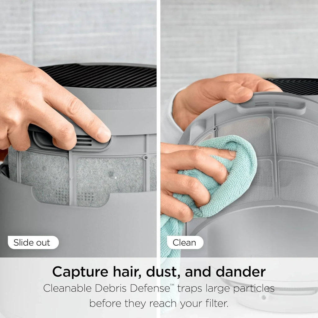 Purificateur d'air Compact Pro avec filtration HEPA longue durée, pour squames d'animaux, poussière, fumée, allergènes, jusqu'à 250 pi².