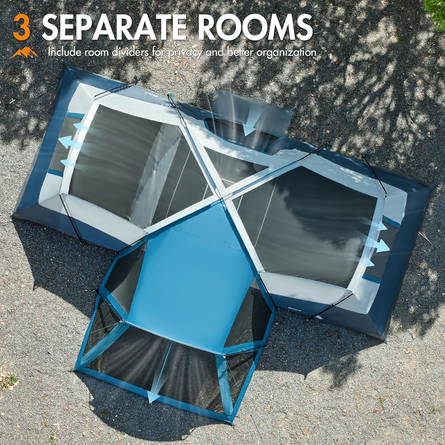 Tente de camping familiale PORTAL 6/8/10 personnes avec moustiquaire, grande tente tunnel étanche