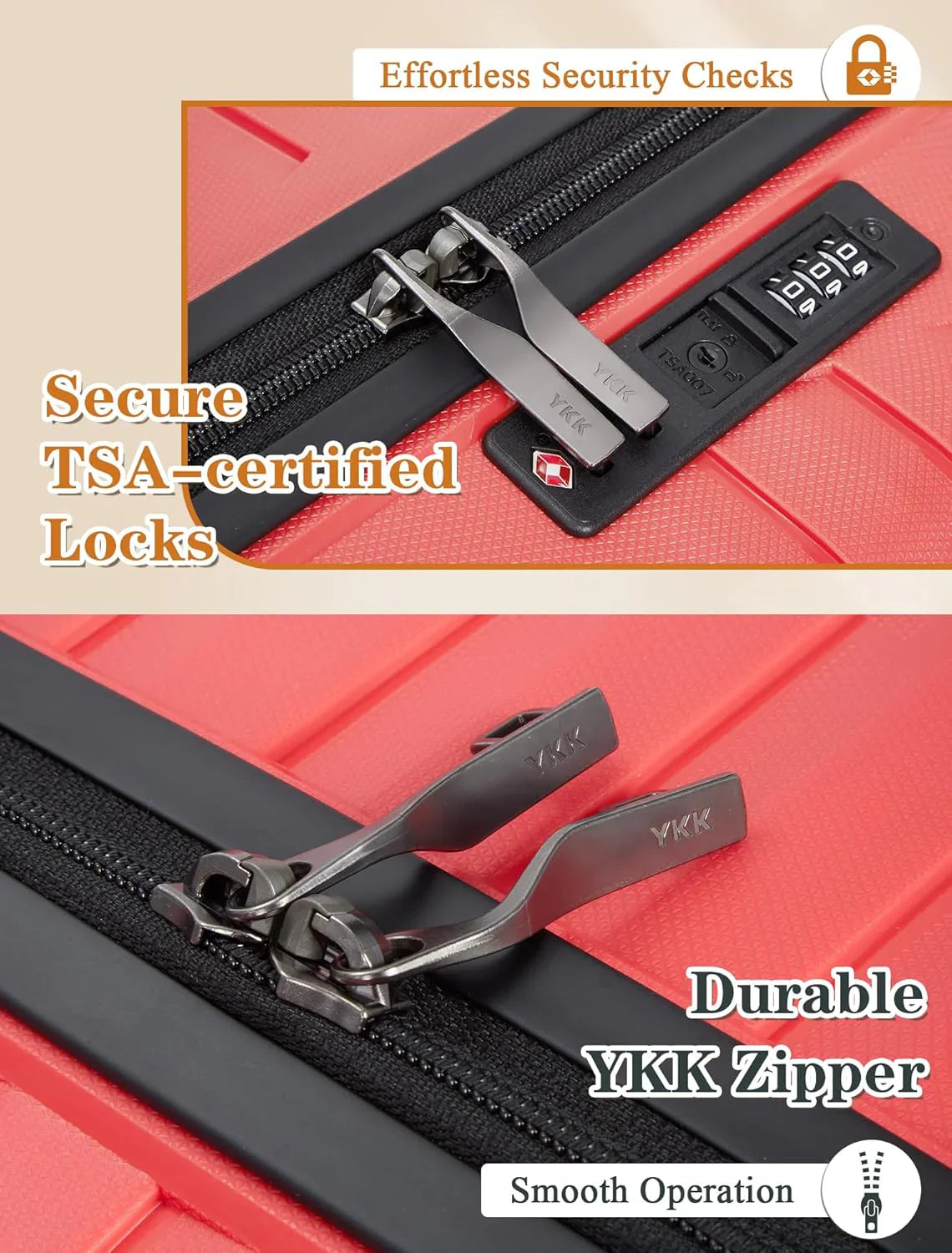 Ensemble de 5 bagages à roulettes, valise rigide en ABS avec roulettes pivotantes