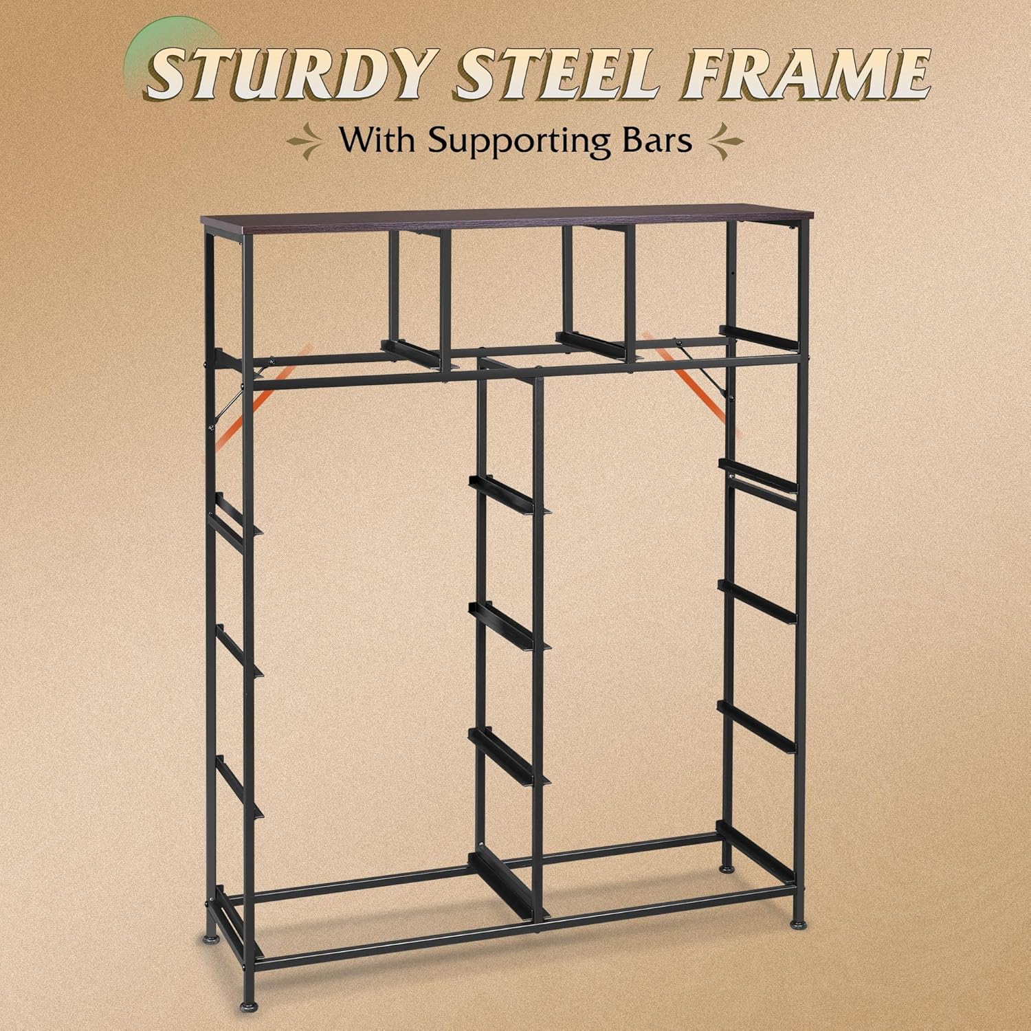 Unité de rangement avec 11 bacs en tissu, tiroirs de rangement avec cadre en acier, grande tour de rangement