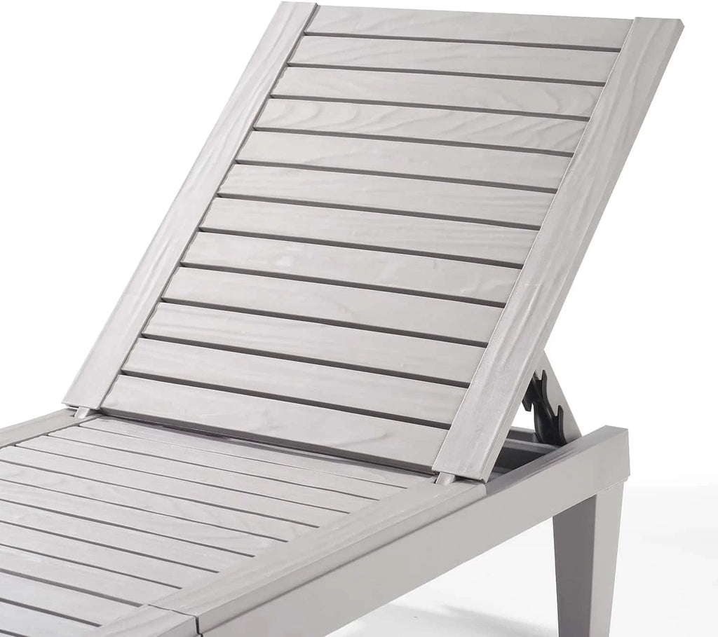 Chaises de patio - Ensemble de 2 chaises longues noires pour l'extérieur, chaise longue de jardin légère