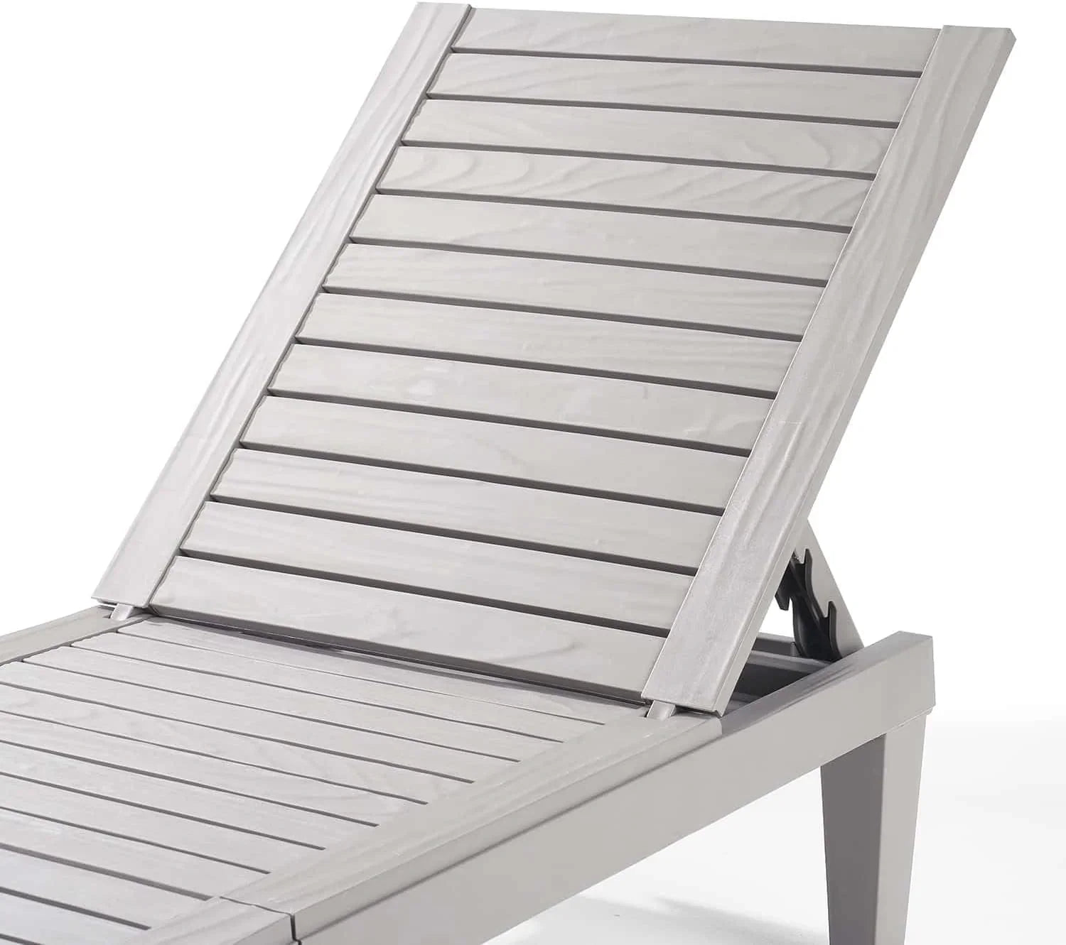 Chaises de patio - Ensemble de 2 chaises longues noires pour l'extérieur, chaise longue de jardin légère