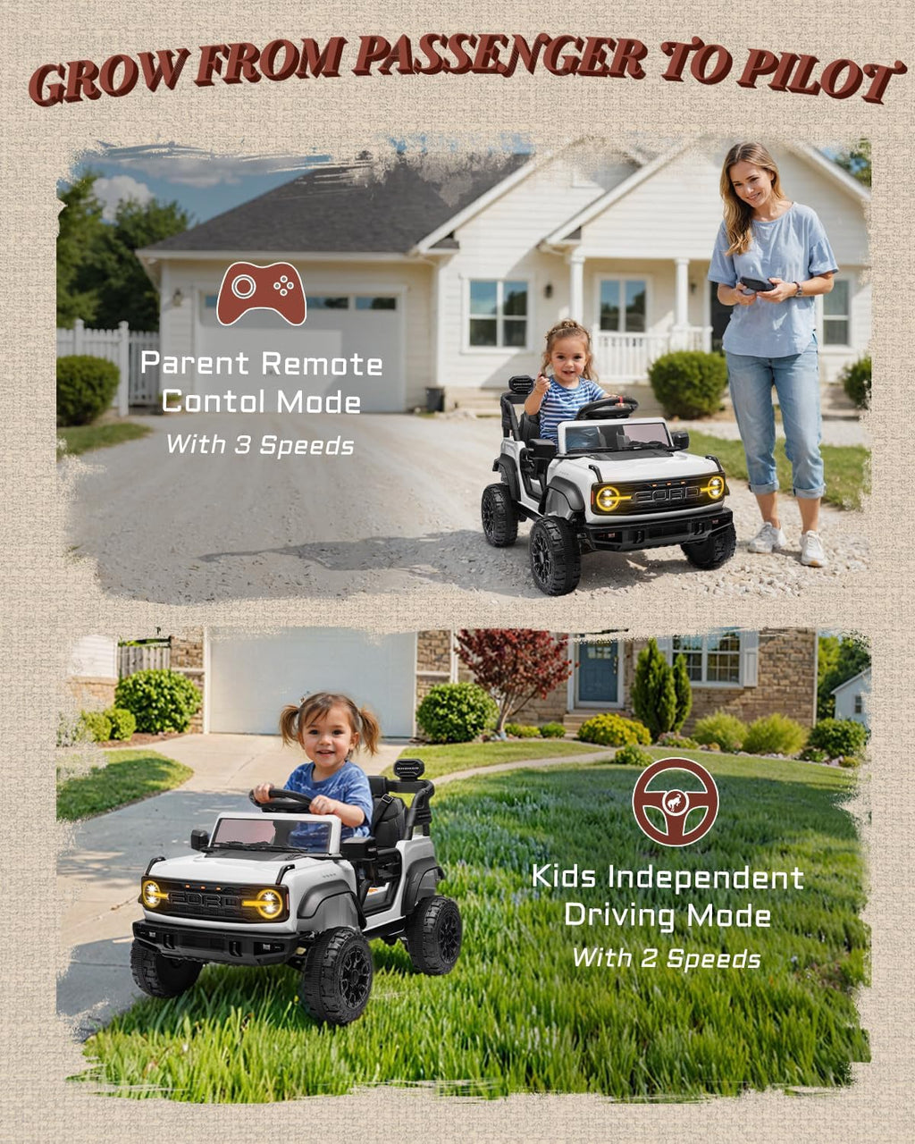 Camion rose pour enfants – Voiture électrique à piles