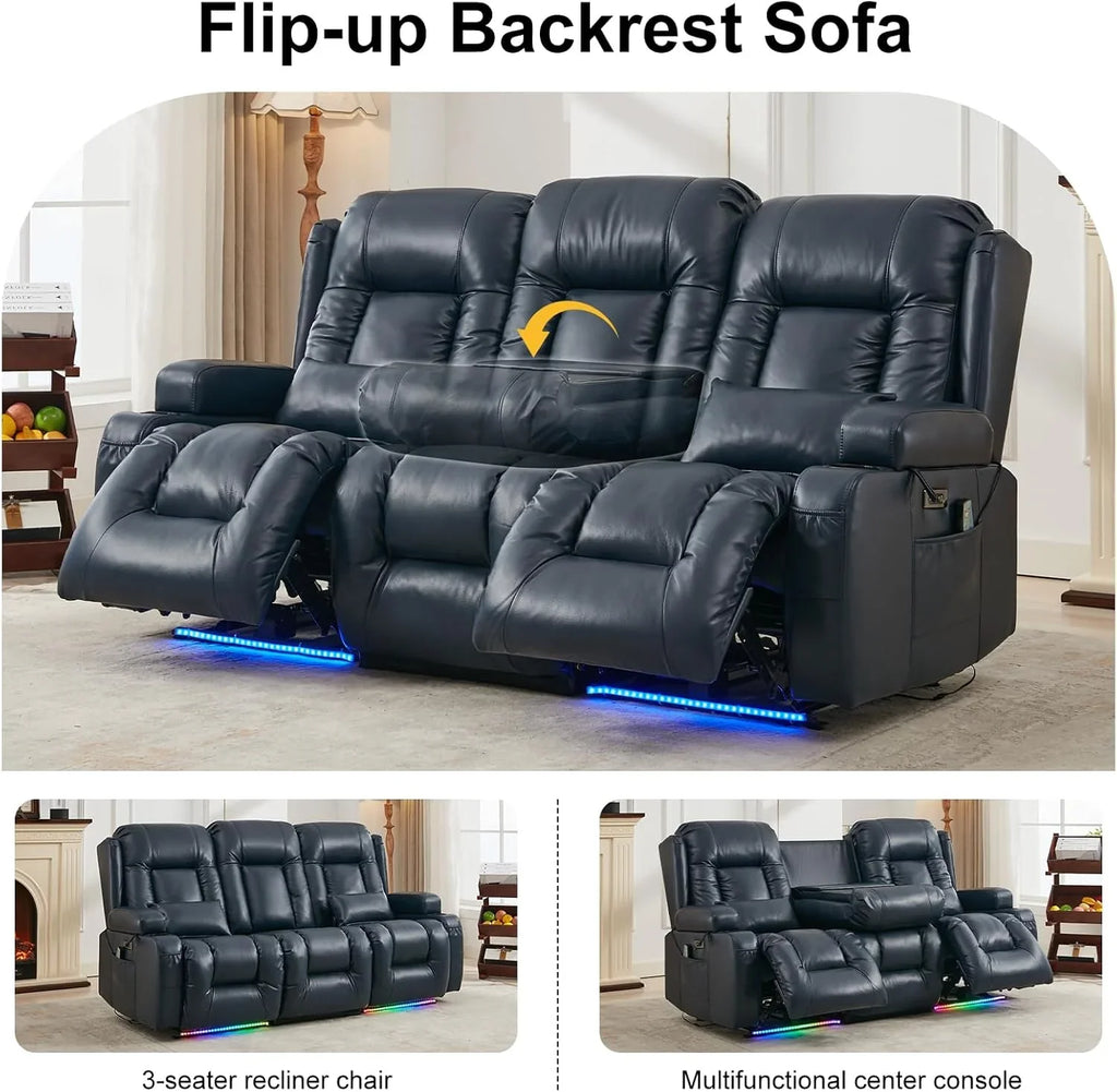 Canapé inclinable électrique TUNYI avec fonctions massage et chauffage, siège home cinéma avec console, canapé inclinable électrique pour camping-car