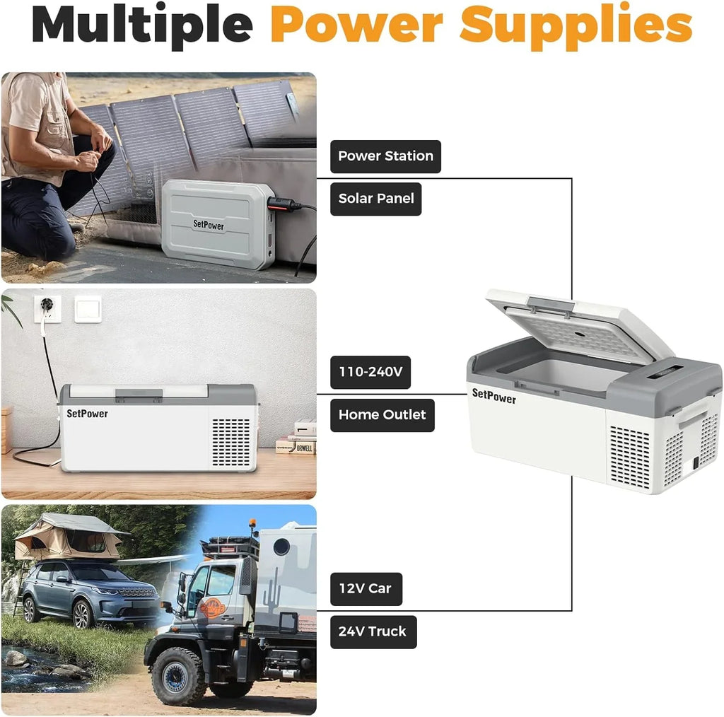 Réfrigérateur portable 12 V 21 litres, autonomie de 50 heures, glacière électrique pour voiture