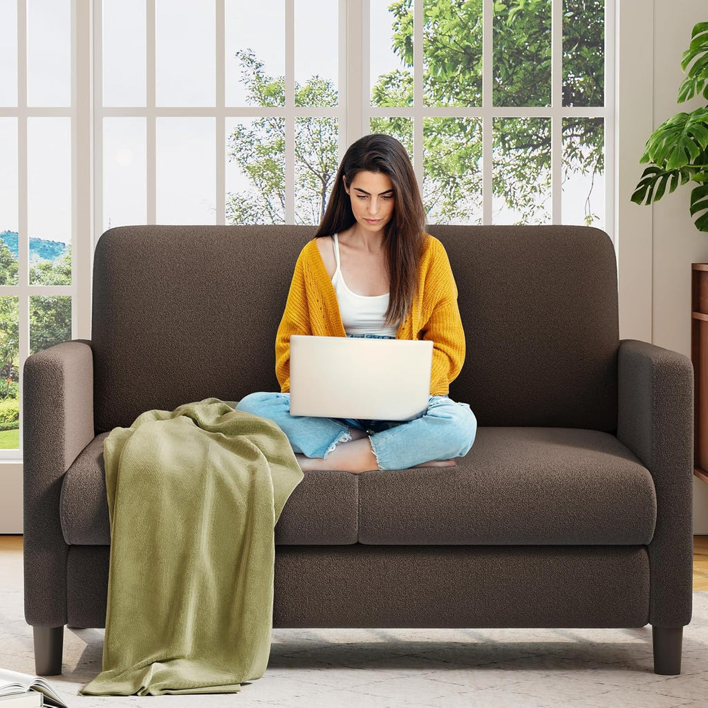 Causeuse de 51 pouces, causeuse confortable en velours côtelé