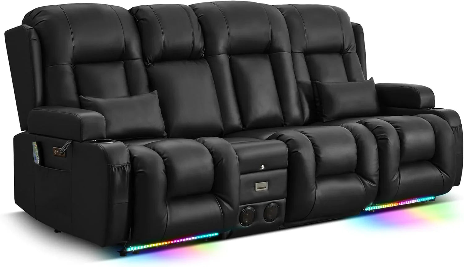Canapé inclinable électrique TUNYI avec fonctions massage et chauffage, siège home cinéma avec console, canapé inclinable électrique pour camping-car