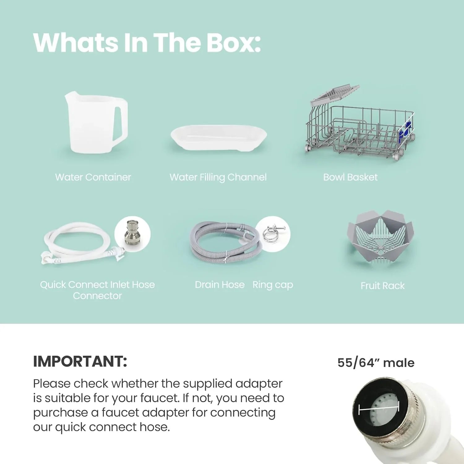 Lave-vaisselle portable de comptoir COMFEE avec réservoir d'eau intégré de 5 L