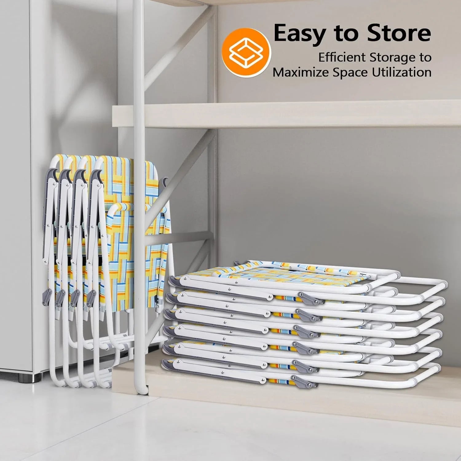 Lot de 2 chaises pliantes en toile pour patio VINGLI, chaise de plage portable pour extérieur, chaise de camping