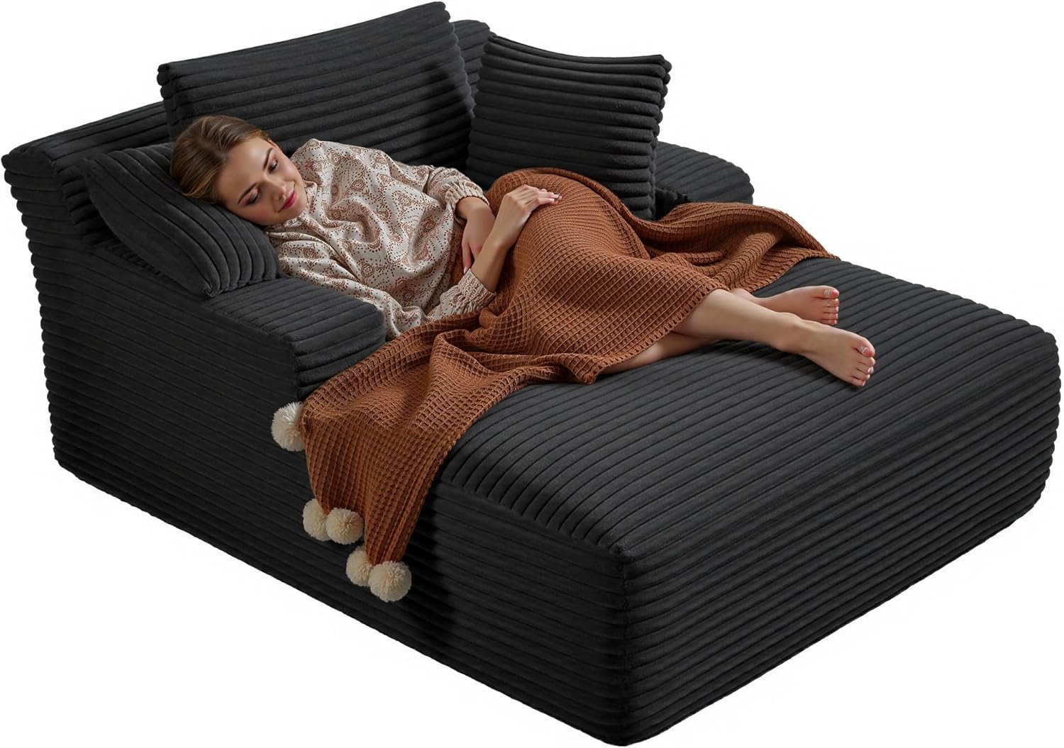 Fauteuil inclinable d'intérieur de 50 pouces, canapé-lit surdimensionné en velours côtelé, fauteuil de lecture à couchage profond, canapé nuage, canapé de salon