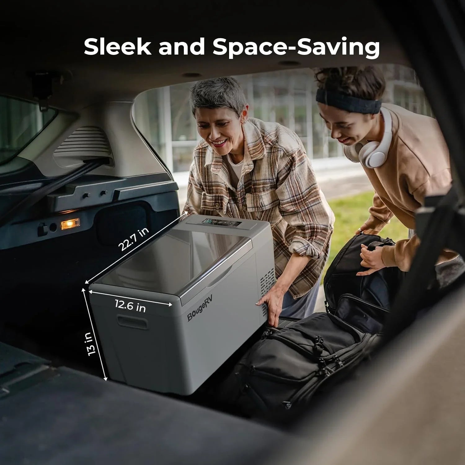 Réfrigérateur BougeRV 12 V pour voiture, congélateur portable de 23 litres, compresseur, 12/24 V CC, 110-240 V CA