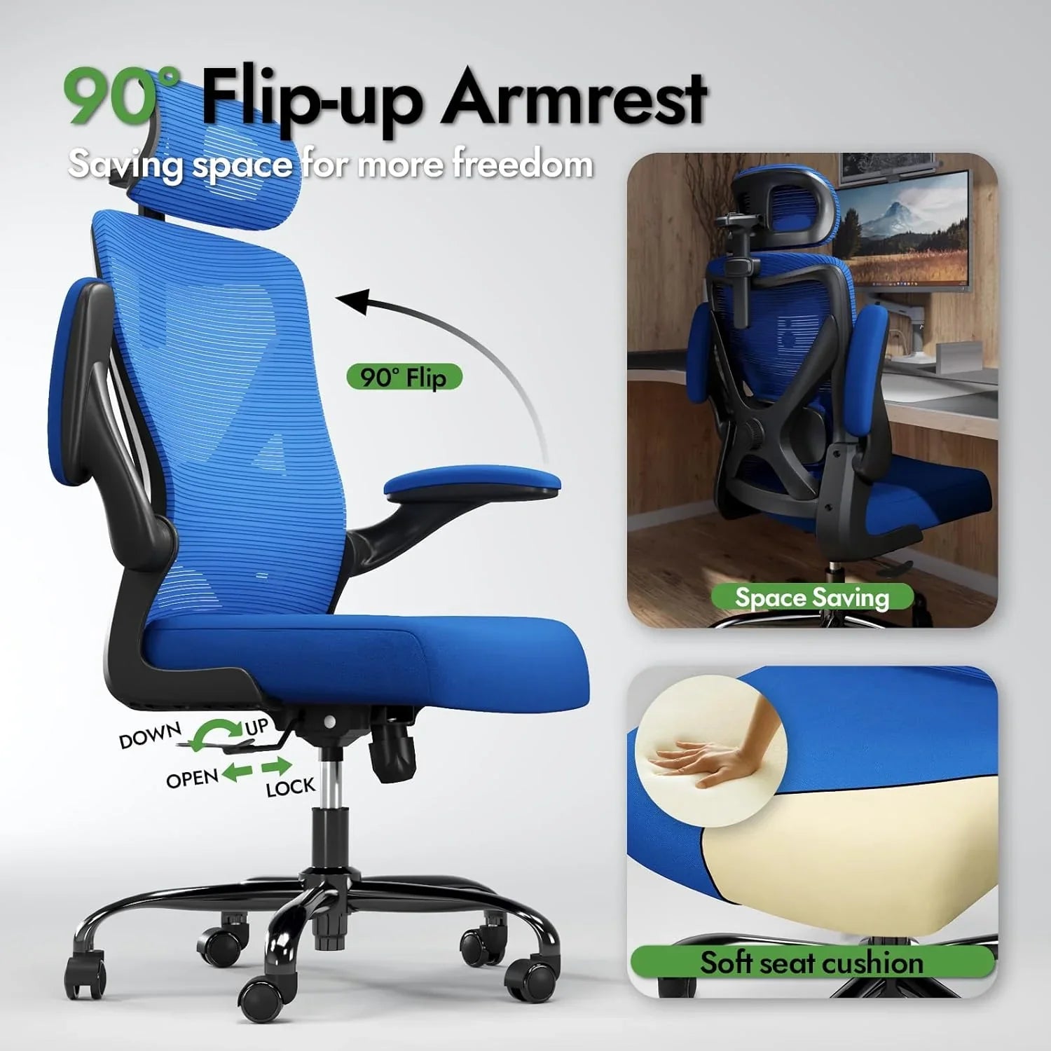 Bureau et chaise d'ordinateur de bureau, chaise de jeu, avec support lombaire et appui-tête