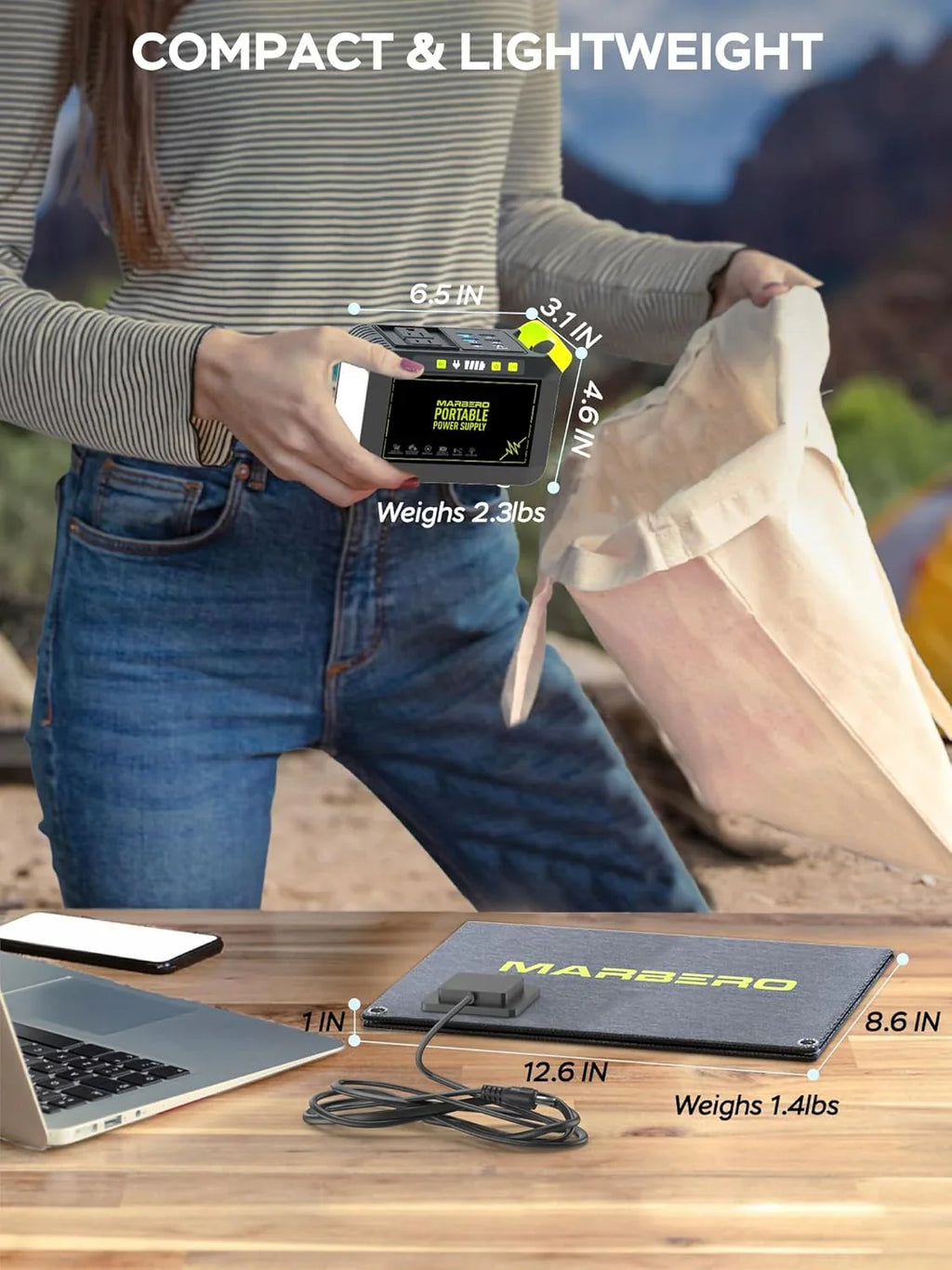 Centrale électrique portable 88 Wh, générateur solaire au lithium pour camping, charge rapide avec prise secteur, batterie externe de 120 W de pointe