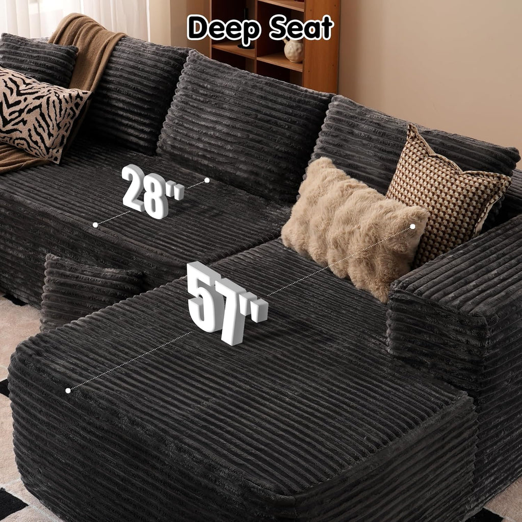 Canapé Ovios 104" Cloud Section Fauteuil en L, canapé modulaire moderne