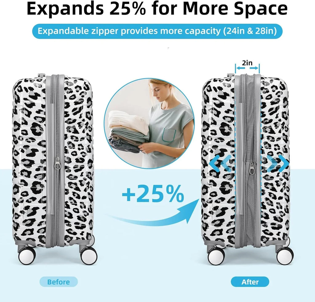 Ensemble de bagages 6 pièces, ensemble de valises rigides extensibles avec roulettes pivotantes, ensemble de bagages à roulettes légers