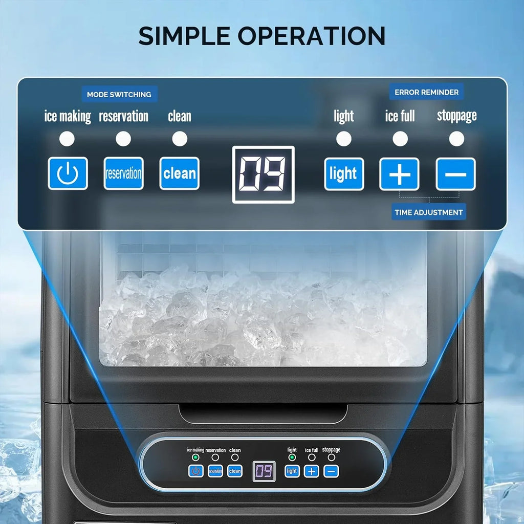 Machine à glaçons commerciale VINGLI avec stockage de 11 lb autonettoyante
