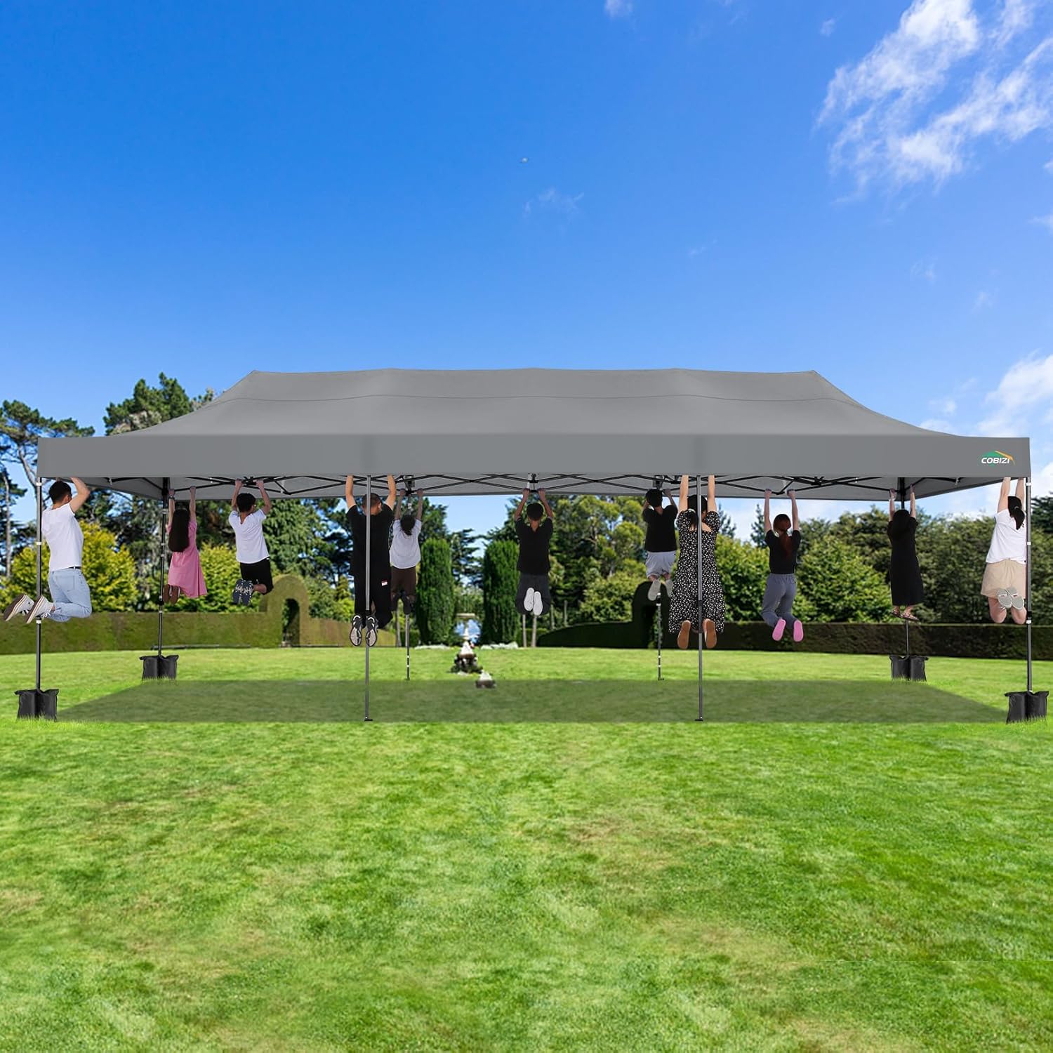 Tente pop-up robuste COBIZI 10x20 avec 6 parois latérales, facile à installer