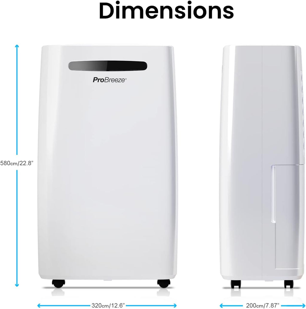 Déshumidificateur à compresseur 20 litres par jour 4 modes Séchoir Vidange continue Minuterie 24 heures Grand réservoir d'eau de 5,5 litres Résistant à l'humidité Résistant à la moisissure