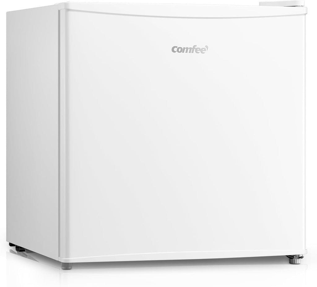 Comfee' RCD50WH2(E) Mini Réfrigérateur/Glacière 43L avec Compartiment Congélateur/Petit Réfrigérateur pour Chambre et Bureau/Refroidissement Rapide dans le Refroidisseur/Contrôle de Température/Blanc