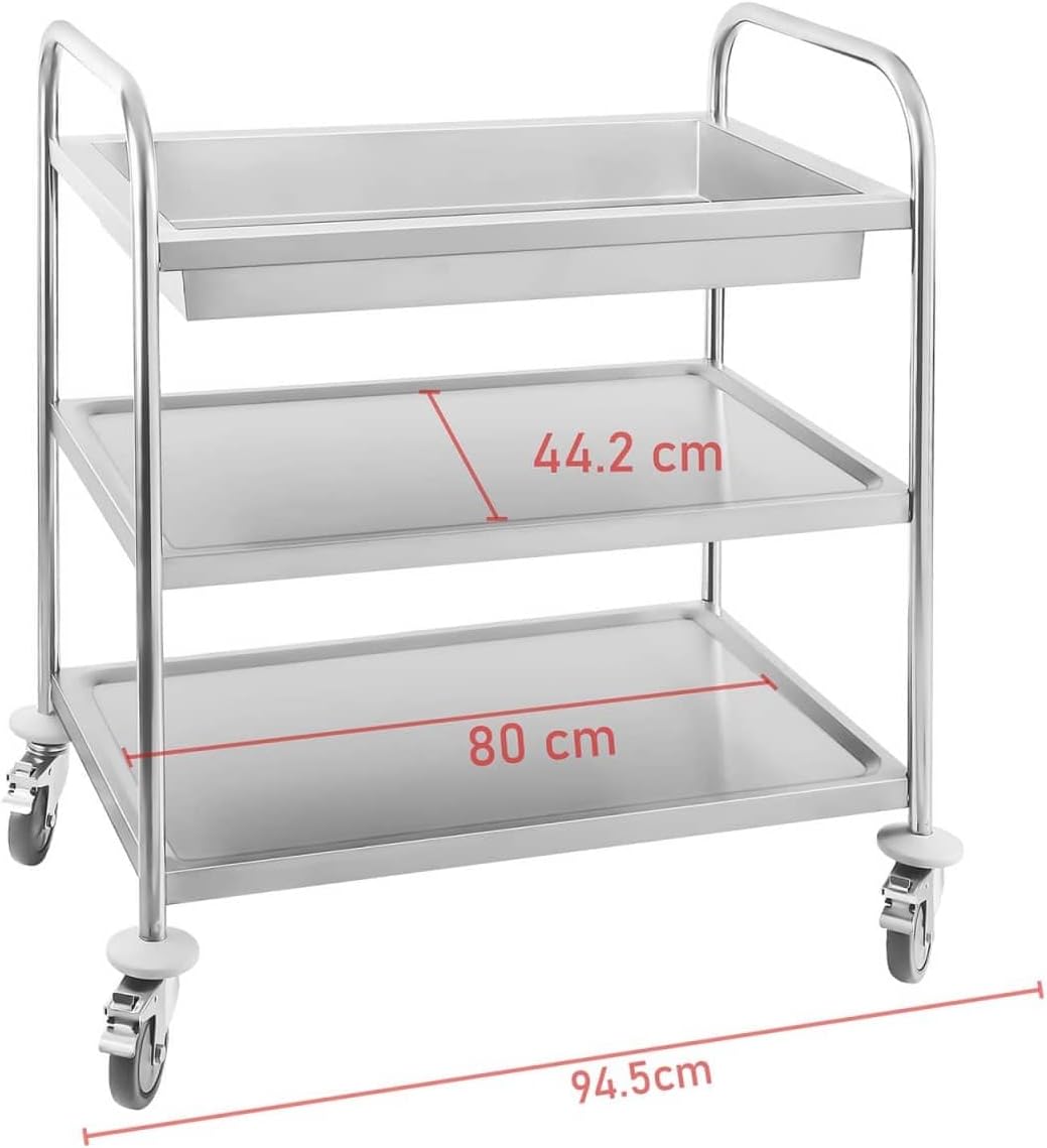 Royal Catering Chariot de cuisine RCSW 3 avec 3 étagères