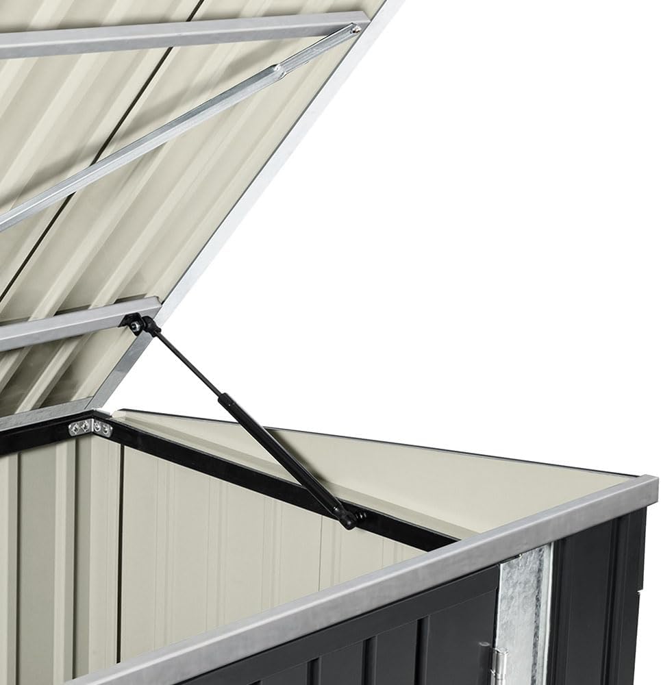 Abri de jardin en métal avec coffre de rangement pour vélos et outils - 210 x 130 x 105 cm