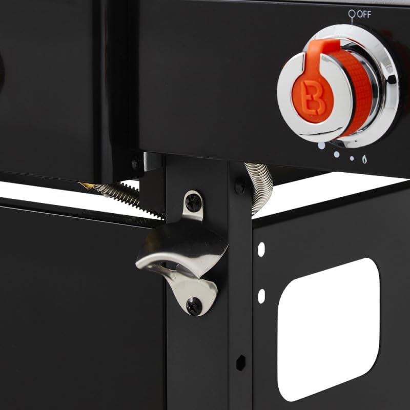 BRASERO - Bi-Energy L Barbecue Houtskoolbarbecue 49 x 42 cm en Gasgrill 48 x 42 cm - 2 Gasbranders - 7,2 kW - Zwart 